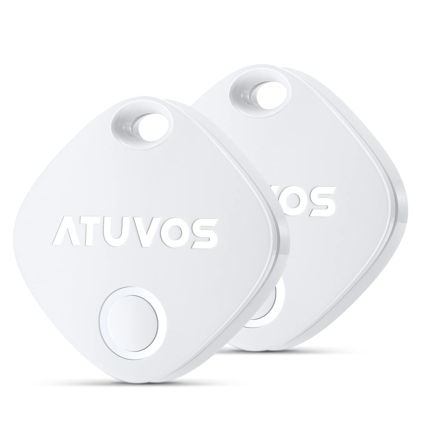 ATUVOS Smart Bluetooth Item Finder 2 Pack, Compatible with Apple Find My (iOS Only), Key Finder, Tracker Locator for Luggage Suitcase, Wallets, Bag, Replaceable Battery, IP67 Waterproof