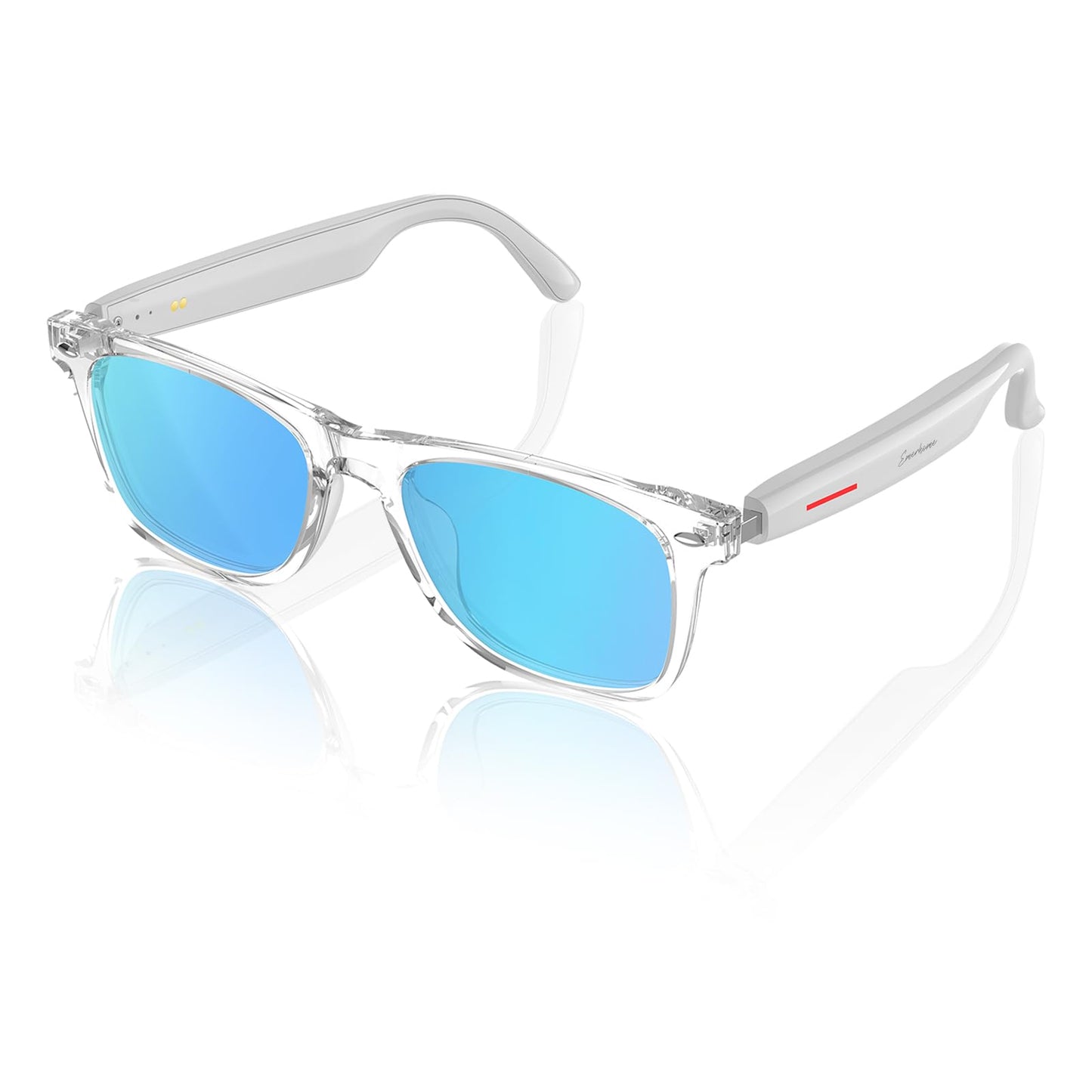 Smart Glasses - Bluetooth Glasses for Men & Women, Touch Control, Outdoor UV Protection and Voice Control, Hands-Free Calls (Clear Lens)