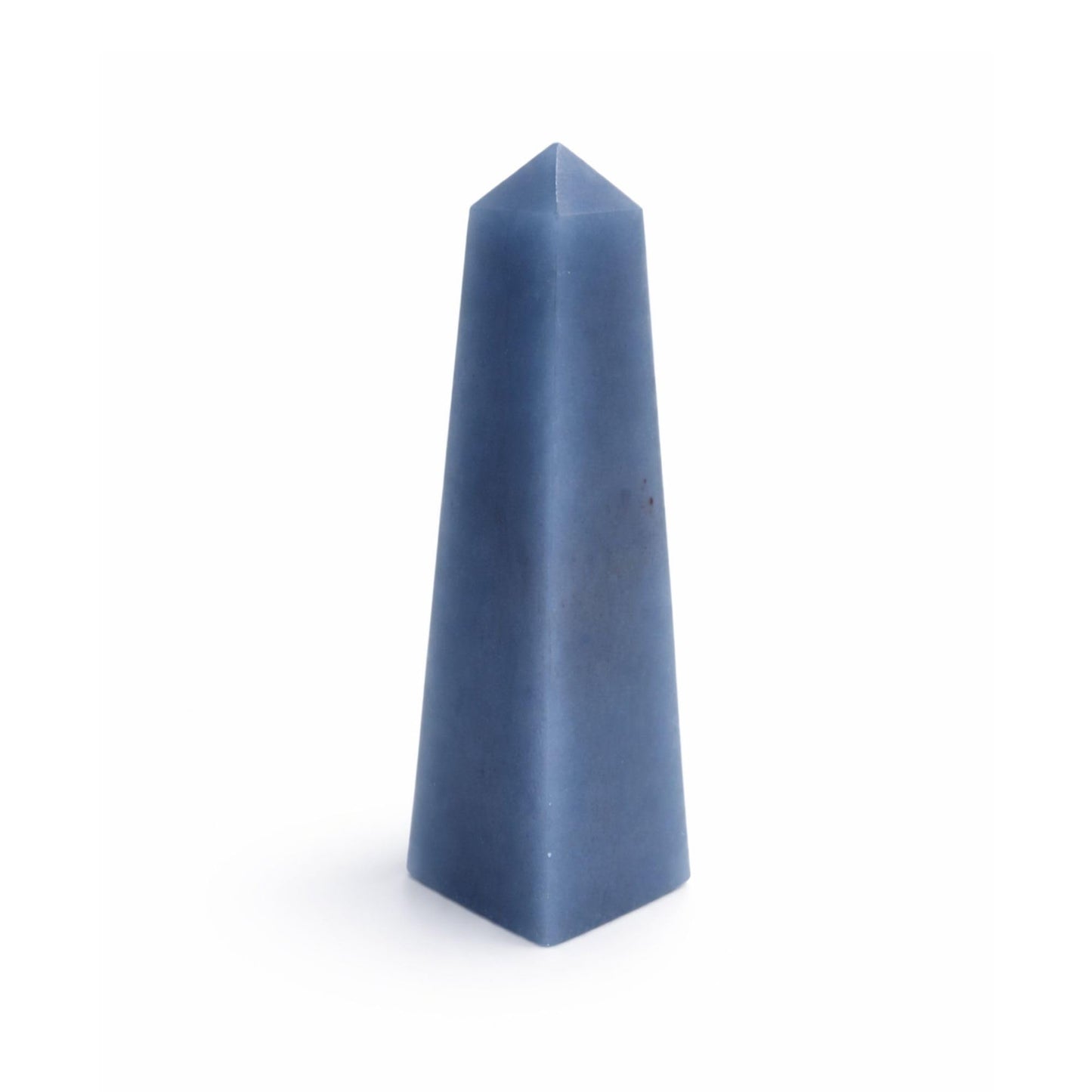 Angelite Crystal Obelisk Tower - Real Crystals for Reiki, Meditation & Throat Chakra Healing - Natural Blue Stone from Peru - Ideal for Calming - Gift for Birthday, Mother's Day (5 to 6 oz)