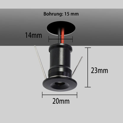 kpslcerna LED Mini Spot Light 9PCS 12v Recessed Ceiling Downlights,1W IP65 Cabinet Small Spotlight,Step Staircase Decking,Kitchen Living Room and Bedroom Simple Lighting (Black Shell, 30° Warm White)