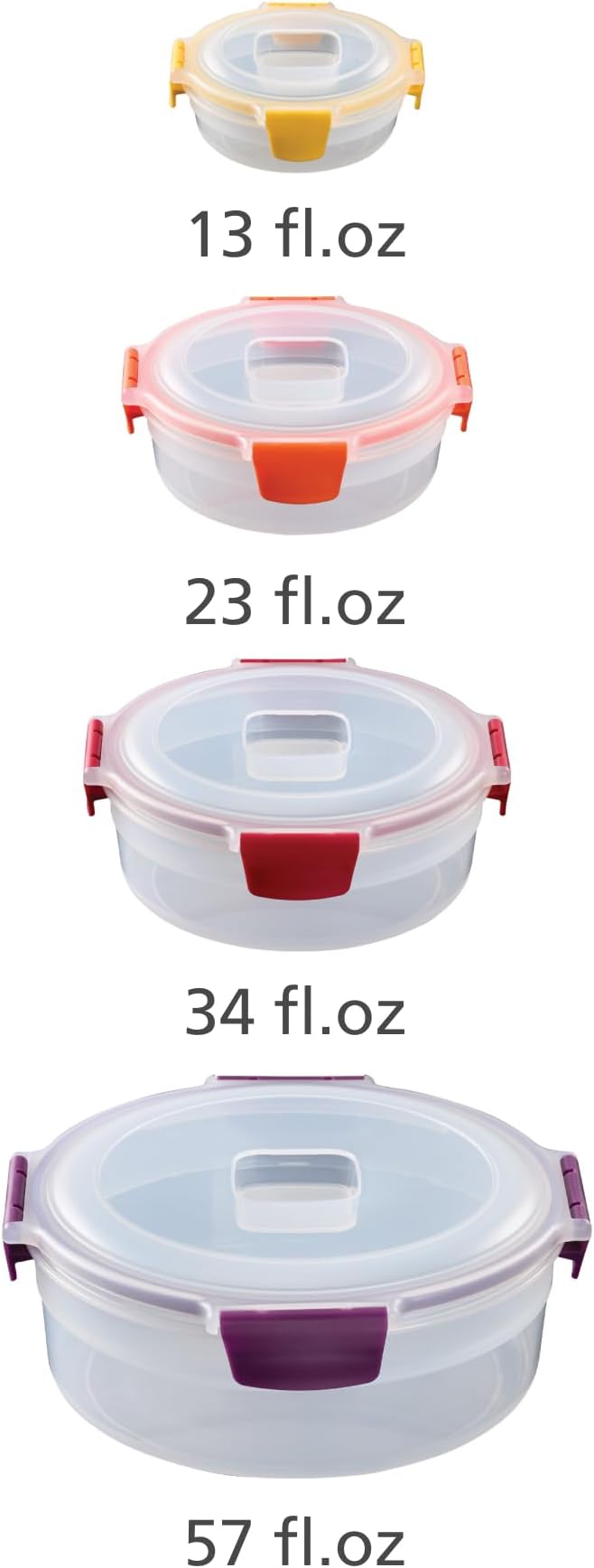 Joseph Joseph Nest Lock 8-piece Plastic BPA Free Round Food Storage Container