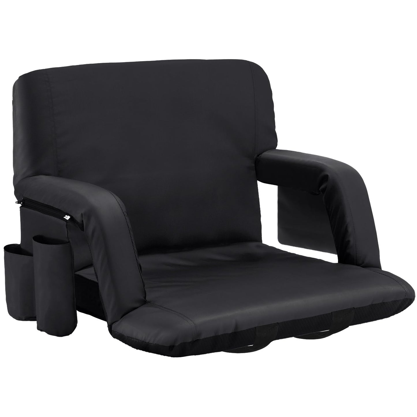 Sportneer Stadium Seat for Bleachers with Back Support, Bleacher Seat with Backrest and Wide Padded Cushion Stadium Chair with Armrests 6 Reclining Positions for Sport Events Camping Parks Concerts