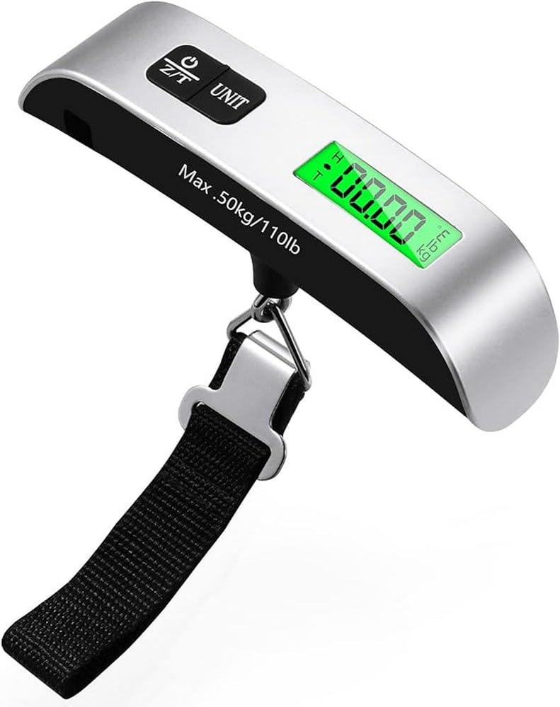 Blendura Digital Luggage Scale, Portable Luggage Weight Scale, Hanging Suitcase Weigher for Travel, Suitcase Scale with Temperature Measurement Function 110 lb/ 50KG Capacity