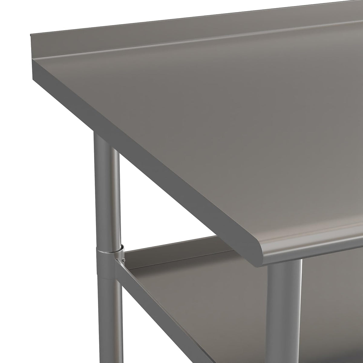 Flash Furniture Ravenel Stainless Steel 18 Gauge Work Table with 1.5" Backsplash and 2 Undershelves - 72"W x 30"D x 34.5"H, NSF
