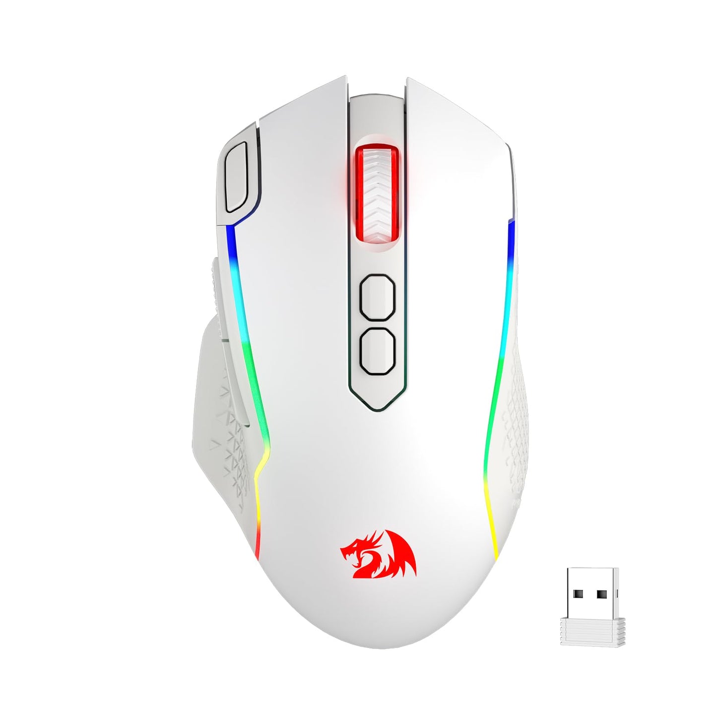 Redragon M810 Pro Wireless Gaming Mouse, 10000 DPI Wired/Wireless Gamer Mouse w/Rapid Fire Key, 8 Macro Buttons, 45-Hour Reliable Power Capacity and RGB Backlit for PC/Mac/Laptop