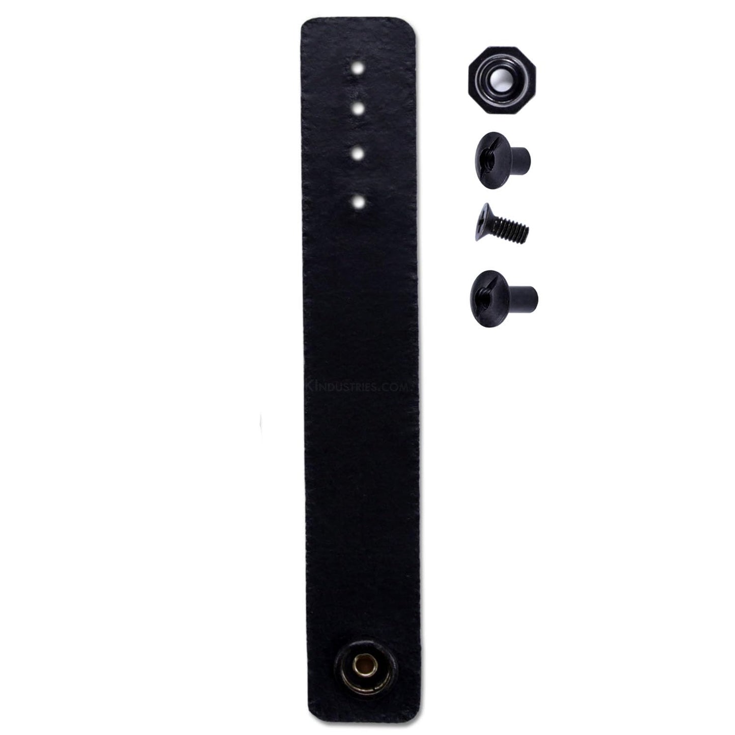 [2 Pack] IWB Belt Loop - (8-9oz Leather) - Black w/Black Pull-The-Dot Snap & Mounting Hardware - 6.0 x 0.875 Inches - for IWB Holster Carry - (Fit 1.25-2.00 Inch Belts (Adjustable)