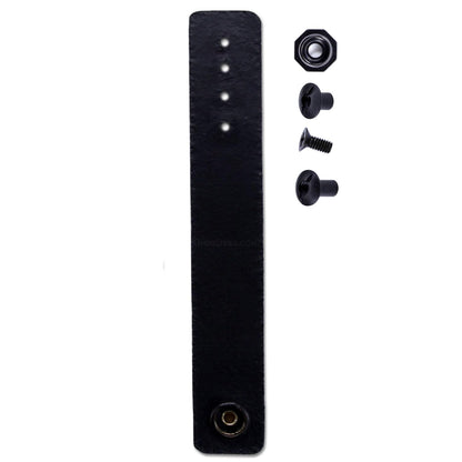 IWB Belt Loop - (8-9oz Leather) - Black w/Black Pull-The-Dot Snap & Mounting Hardware - 6.0 x 0.875 Inches - for IWB Holster Carry - (Fit 1.25-2.00 Inch Belts (Adjustable)