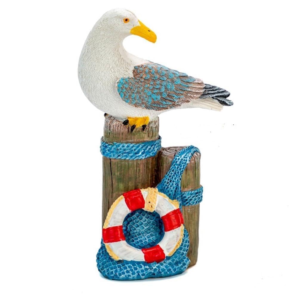 PepFurSt Nautical Seagull Resin Figurine-Beach Decor,Sea Birds Statues,Ocean Home Decor for Desk,Shelf, Bathroom,Dining Room,Lake or Beach House,Unique Housewarming Gifts and Coworker Gifts
