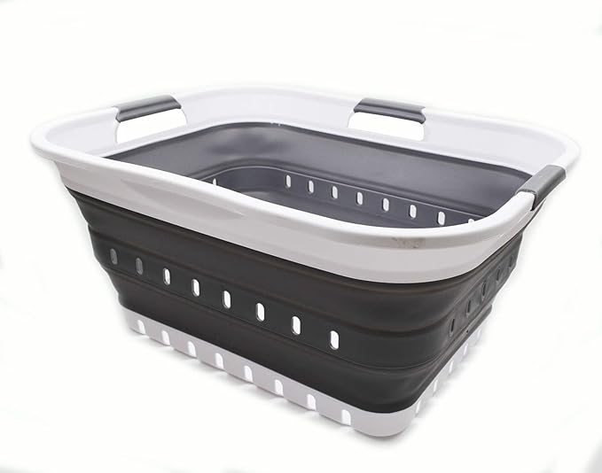 SAMMART 42L Collapsible Plastic Laundry Basket