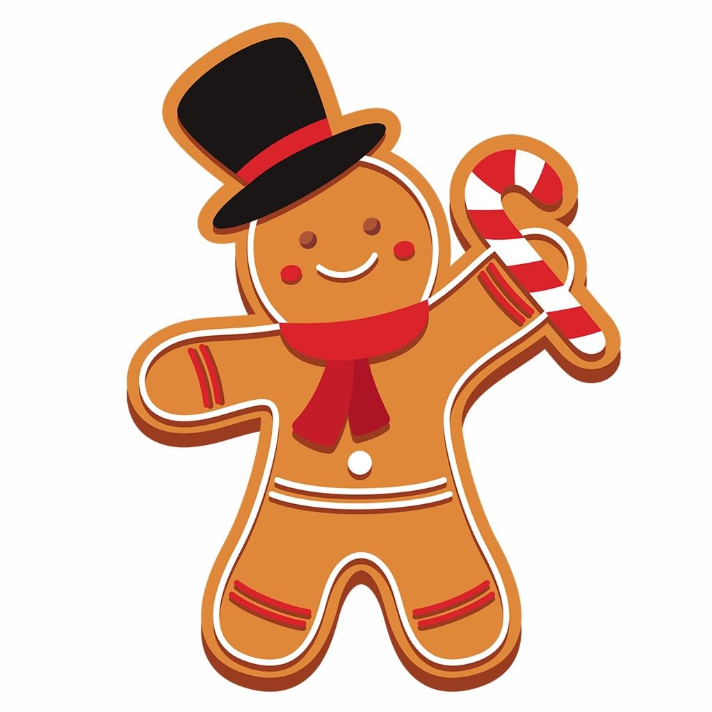 Christmas Gingerbread Man Ginger Bread Classic Yard Sign for Home Decor and Lawn Decoration With Stakes, Green Merry Christmas Sign Tree Top Hat
