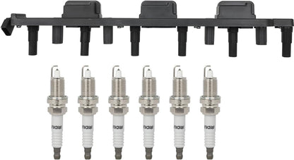 ECCPP 3 ignition coils with 3 iridium Spark Plugs,UF808,coils packs,for Smart Fortwo 2016-2017 0.9L‎224332428R,UF-808