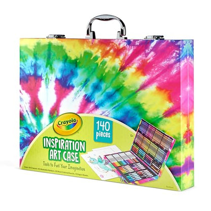 Crayola Inspiration Art Case Coloring Set - Tie-Dye (140ct), Art Supplies Set For Kids, Travel Drawing Kit, Holiday & Christmas Gift for Girls & Boys, Ages 5+ [Amazon Exclusive]