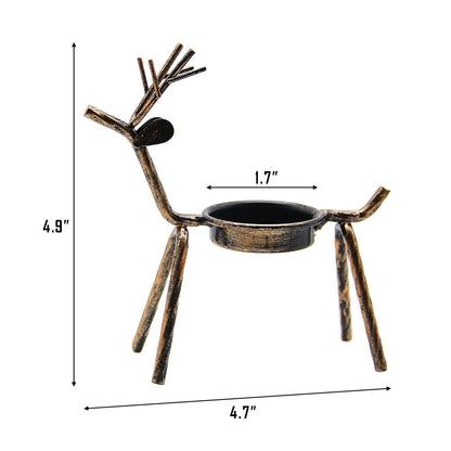 FORUP 6 Pack Metal Reindeer Tea Light Candle Holders, Christmas Home Decoration