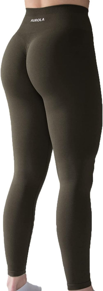 AUROLA Workout Leggings for Women Seamless Scrunch Tights Tummy Control Gym Fitness Girl Sport Active Yoga Pants