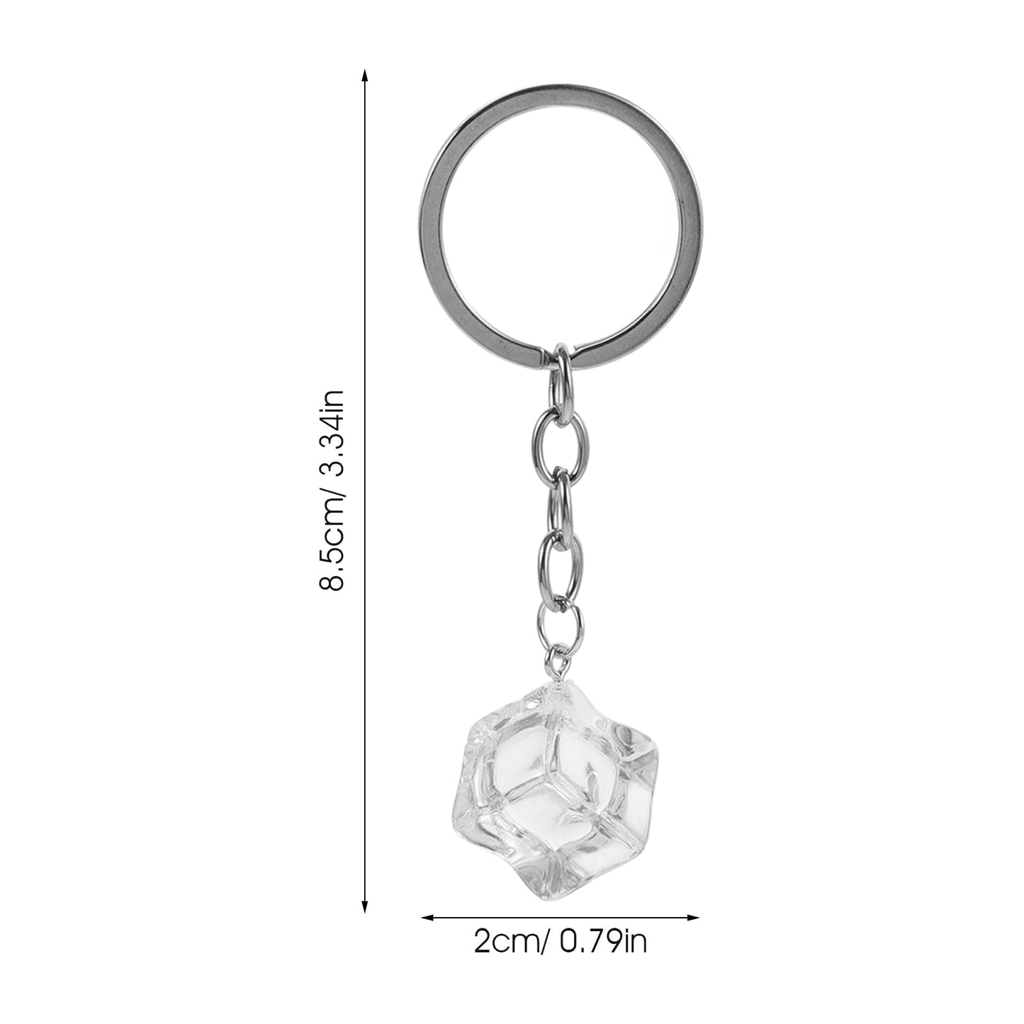 Holibanna Ice Cube Key Chain Resin Irregular Square Ice Pendant Clear Crystal Cubes Key Ring Car Bag Keychain Accessories