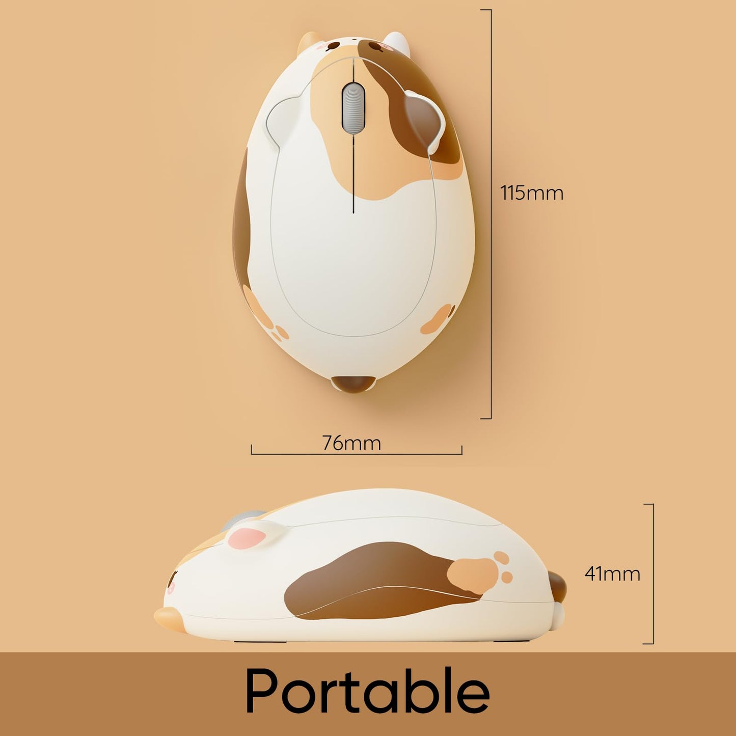 Akko Cat Theme Wireless Gaming Mouse, 2.4G GHz with a USB Receiver, Cute Optical Cordless Cartoon Mice for Computer/Laptop/Desktop/PC, Compatible with Mac/Win (Gray Mimo)