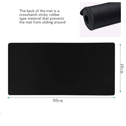 HIHUHEN Gaming Mouse Mat/Large Mouse Pad 800 x 400 x 3mm / XXL mouse pad/large size | improved precision and speed | rubber base for stable grip on smooth surfaces | non-slip (80x40 Black)