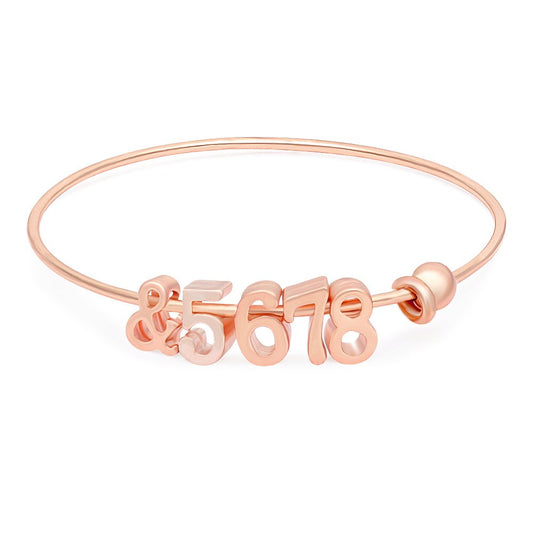 Dainty Personalized 5678 Bracelet Dance Gift Rose Gold Bangle for Dancer (Rose Gold)