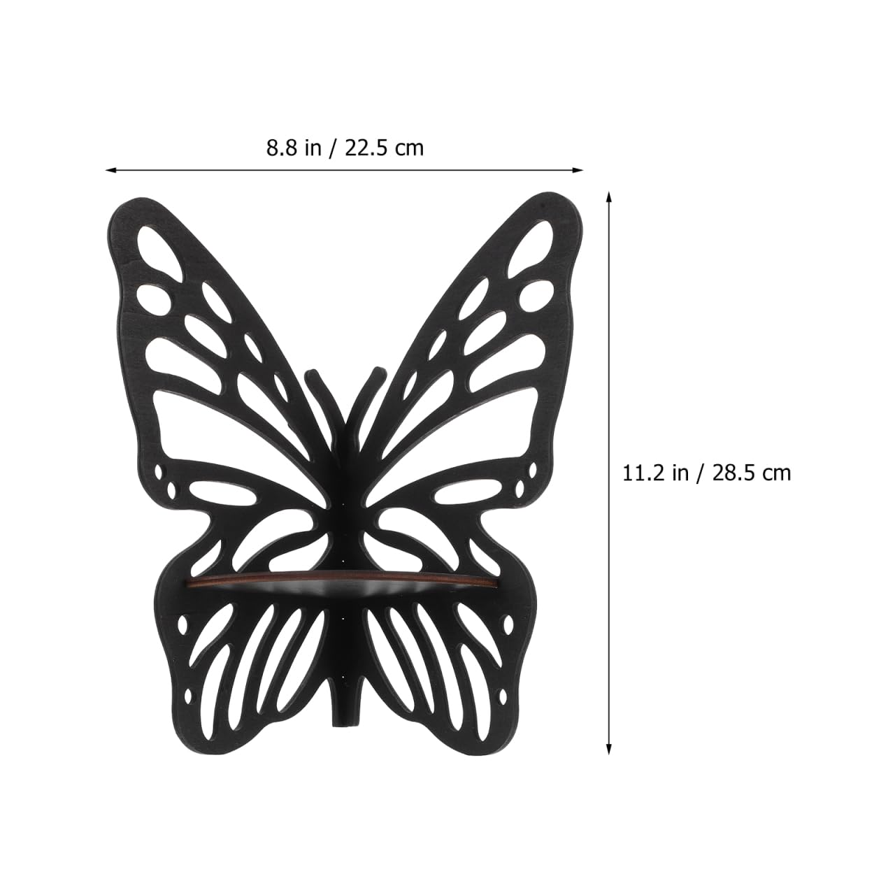 HOOTNEE Butterfly Corner Wall Shelf 11.22X8.85In Wooden Floating Display Rack for Crystal Stones Ornaments and Home Decor Accent