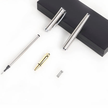 DSKPRTE Ballpoint pen with Gift Box, Luxury Writing Pen with 2 Extra Black Ink Refills Executive Pens Line width 0.5mm Business Pen Fancy Pen set for Men &Women. (Silver)