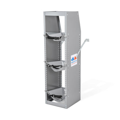 AA Products TR-3-38 Refrigerant Tank Rack Steel Freon Tank Holder Rack Shelving Storage with Top Shelf for Cargo Van, 38" H x 12.2" W x 13" D
