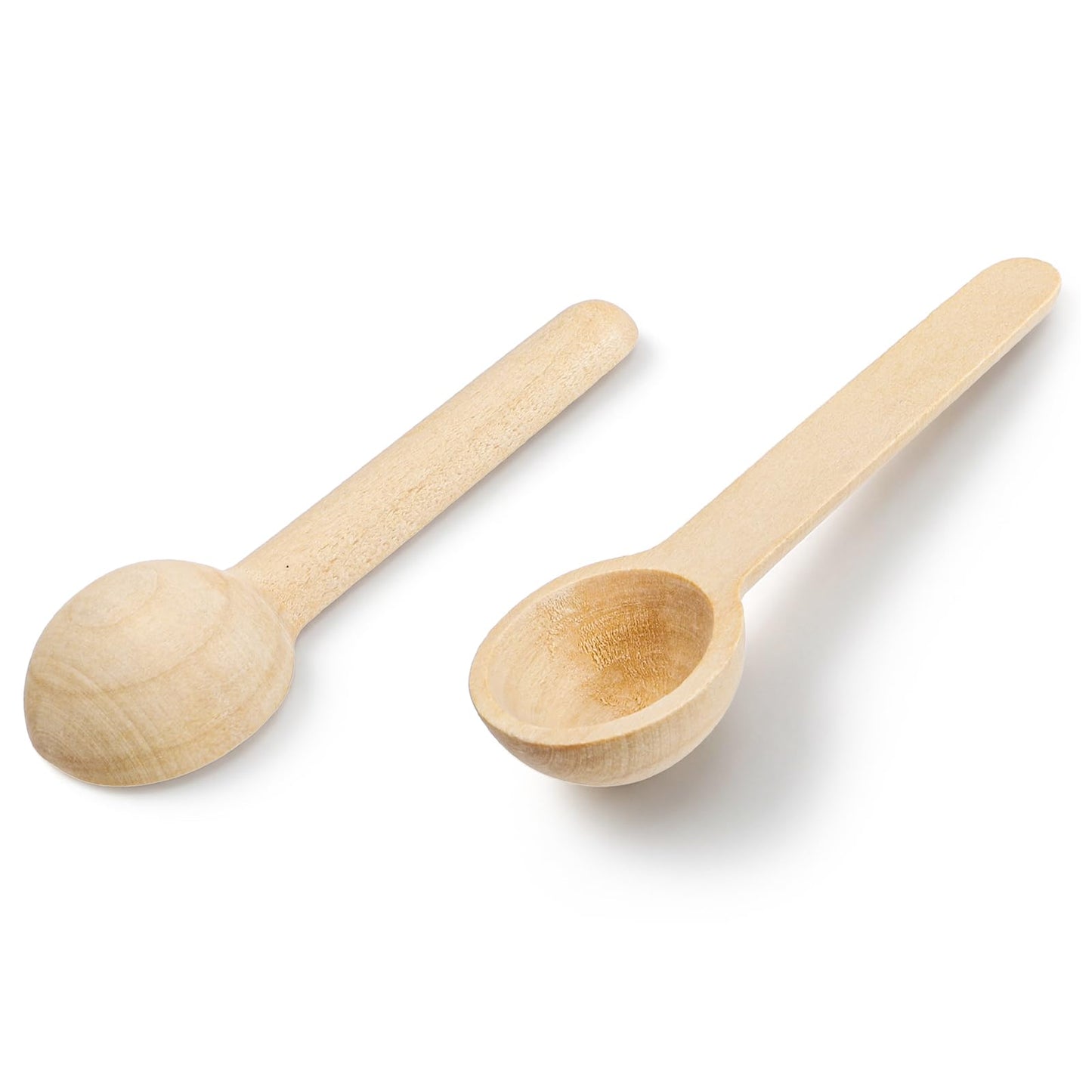 Tebery 60PCS Mini Wooden Spoons Small Bath Salt Spoon Candy Spoon Baby Spoon for Spice Jars Seasoning Honey Coffee
