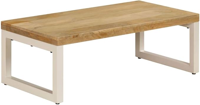 Solid Mango Wood Coffee Table 39.4"x19.7"x13.8" Rectangular Accent Table