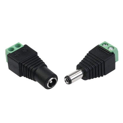 LitaElek 5.5mm x 2.1mm DC Connector 12V DC Barrel DC Jack Female Male Plug Adapter Screw Terminal Connector for CCTV Camera, LED Strip Light, or other DC 5V-24V Devices (5 female + 5 male)