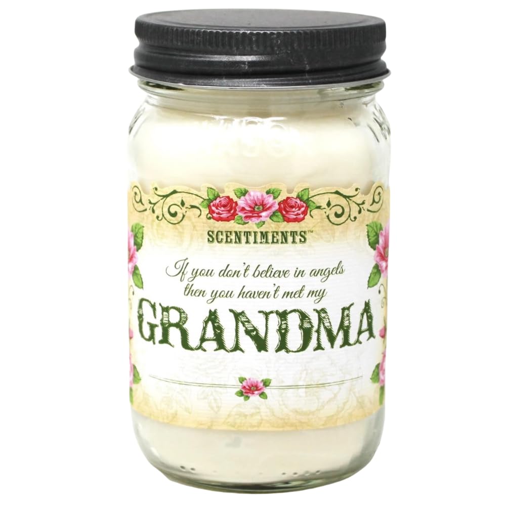 Scentiments Grandma Gift Candle Vanilla Scented Fragrance 16oz Grandma Gifts for Birthday Christmas Grandma Gift 100% Soy Wax - 80+ Hours Burn Time Nika's Home Soy Candles Highly Scented