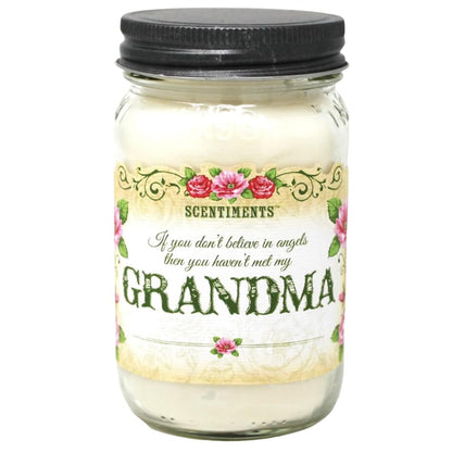Scentiments Grandma Gift Candle Vanilla Scented Fragrance 16oz Grandma Gifts for Birthday Christmas Grandma Gift 100% Soy Wax - 80+ Hours Burn Time Nika's Home Soy Candles Highly Scented