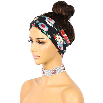Sapphirewigs Body Wave Headband Wig Synthetic Long Wavy Wigs for Women Glueless Brown Hair Natural Looking 150% Density 26 inch