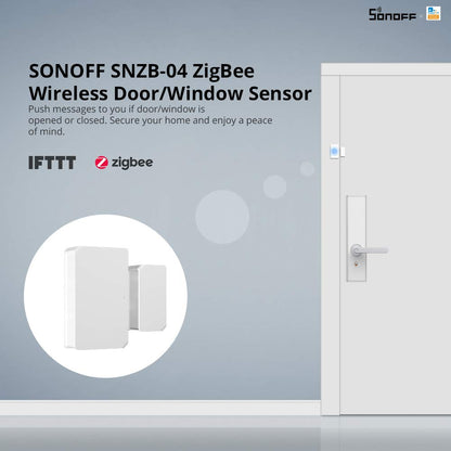 SONOFF SNZB-04 ZigBee Wireless Door and Window Sensor 2-Pack, Burglar Alarm for Home Security, Compatible with Alexa Google Home, SONOFF Zigbee Bridge Required
