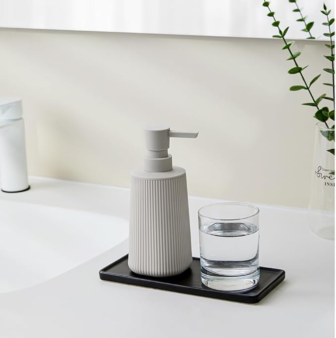 Small Soap Dispenser for Bathroom and Kitchen, Modern Farmhouse Striped Style
