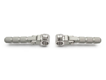 AltRider Universal Highway Pegs for Crash Bars Compatible With 1 Inch (25 mm) Diameter Bars - Heavy Duty, Rust-Resistant Motorcycle Foot Pegs with Non-Slip Clamp – Ideal for Long Rides - Silver