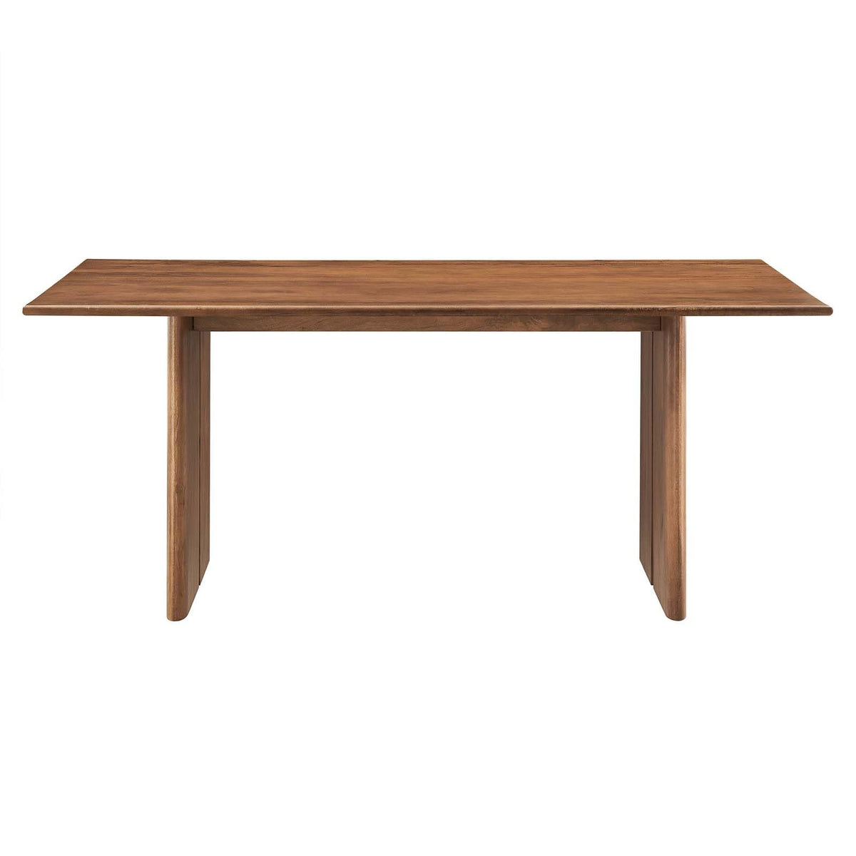 Modway Amistad 72" Solid Wood Modern Farmhouse Rectangular Dining Table in Walnut