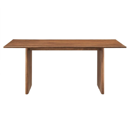Modway Amistad 72" Solid Wood Modern Farmhouse Rectangular Dining Table in Walnut