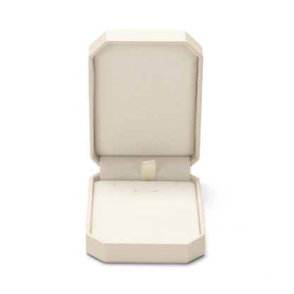 Woodten Beige Small Necklace Box PU Leather Jewelry Gift Box for Pendant Necklace Octagonal Jewelry Pendant Gift Box