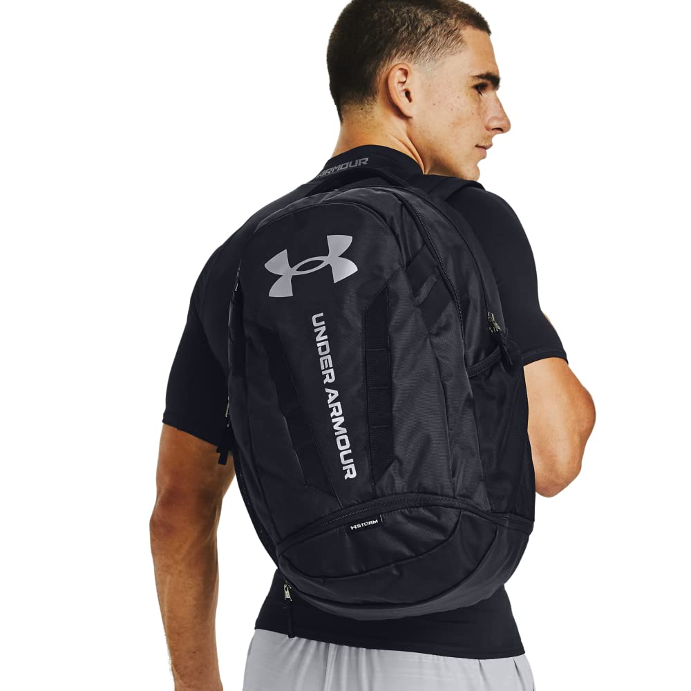 Under Armour Unisex-Adult Hustle 5.0 Backpack , Black (001)/Silver , One Size Fits All