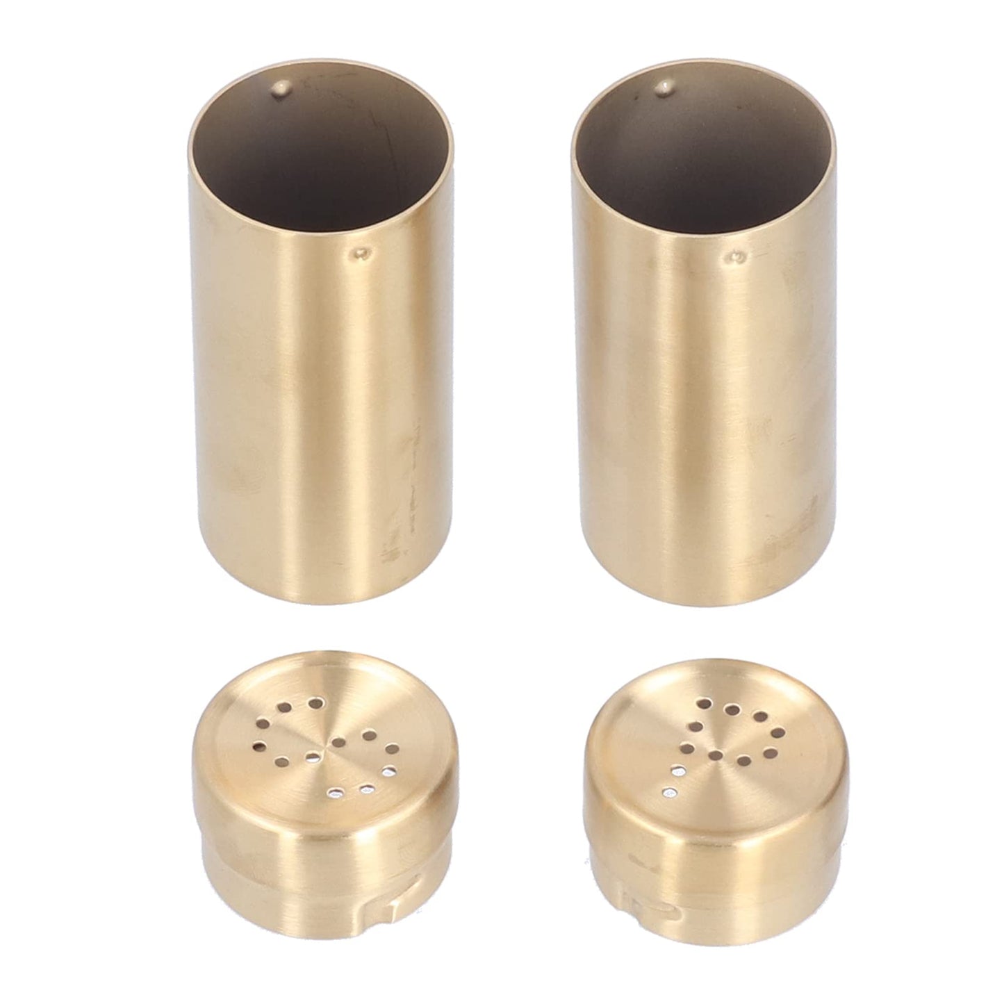 2pcs Salt and Pepper Shakers, Gold Salt And Pepper Shakers Pepper Spice Shakers Stainless Steel Seasoning Bottle Condiment Jar with Cover Ideal For Spices Condiments Herbs