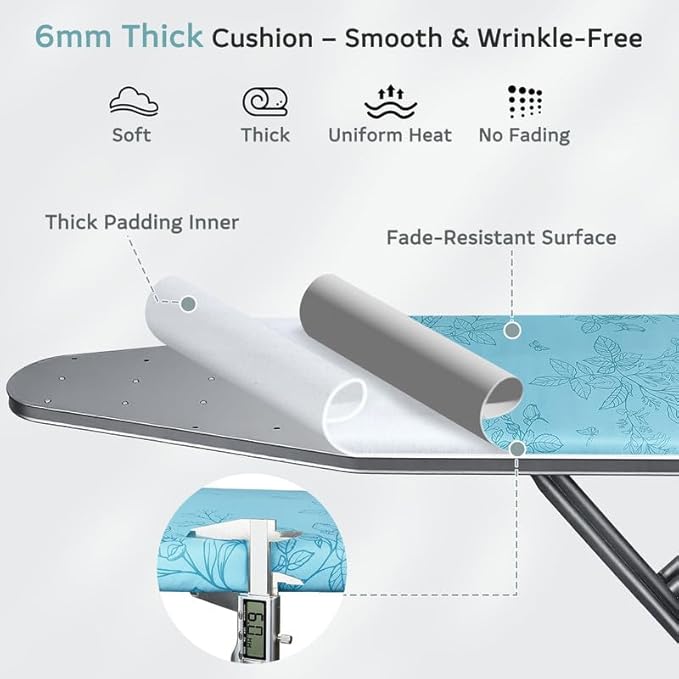 FIOBEE Ironing Board Cover and Pad Extra Thick Iron Board Pad