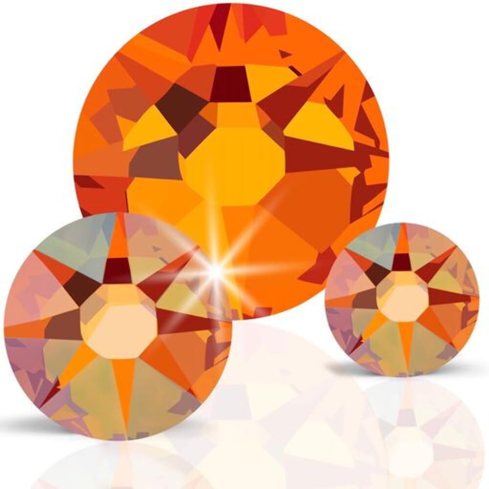 Starcut Crystal, Orange 2088 Flatback Rhinestones, Expert Faceting for Brilliant Sparkle, Sun, 16ss (4mm), 720pcs