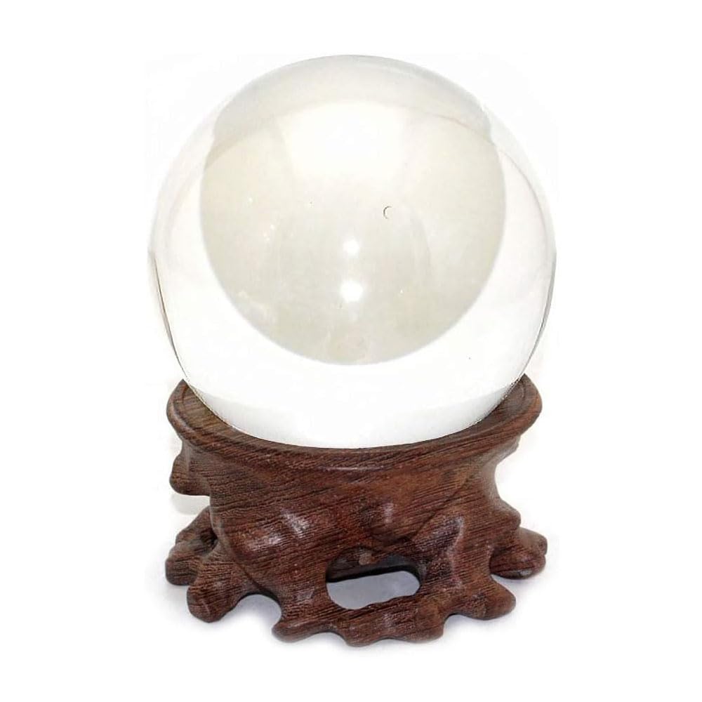 GOLDY&WENDY Oriental Asian Rosewood Crystal Decorative Ball Display Stand Pedestal Stands