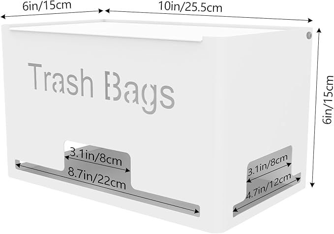 Large Trash Bag Holder Dispenser, Metal Garbage Bag Dispenser Roll Holder