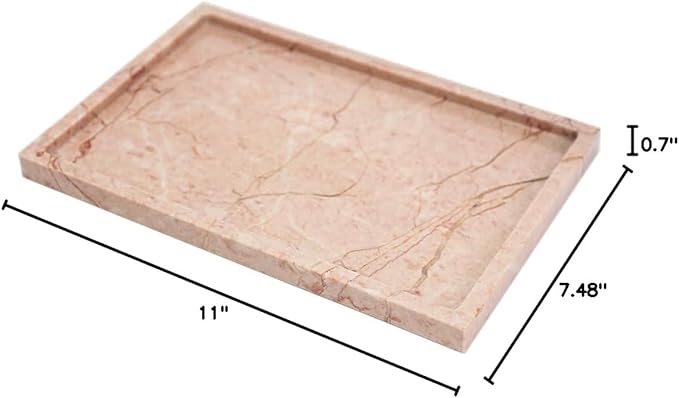 Real Luxurious Natural Marble Vanity Tray Genuine Marble Storage Tray