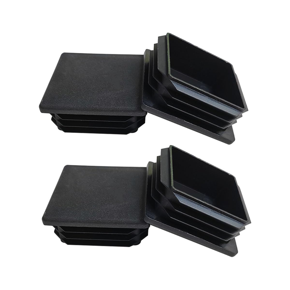 4 Pack 2'' Inch End Cap Square Tubing Black Plastic Plug,Tubing Post End Cap Suitable for Square TubeSquare Plastic Plug, Tubing Post End Cap