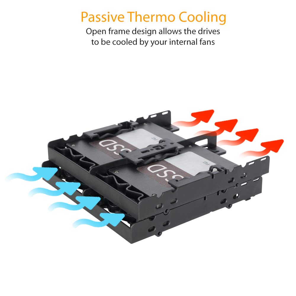 Icy Dock Flex Fit Quattro MB344SP – Mounting Frame for 4 x 2.5 Inches (6.4 cm) SSD/HDD IN 1 x 5.25 Inches (13.3 cm)