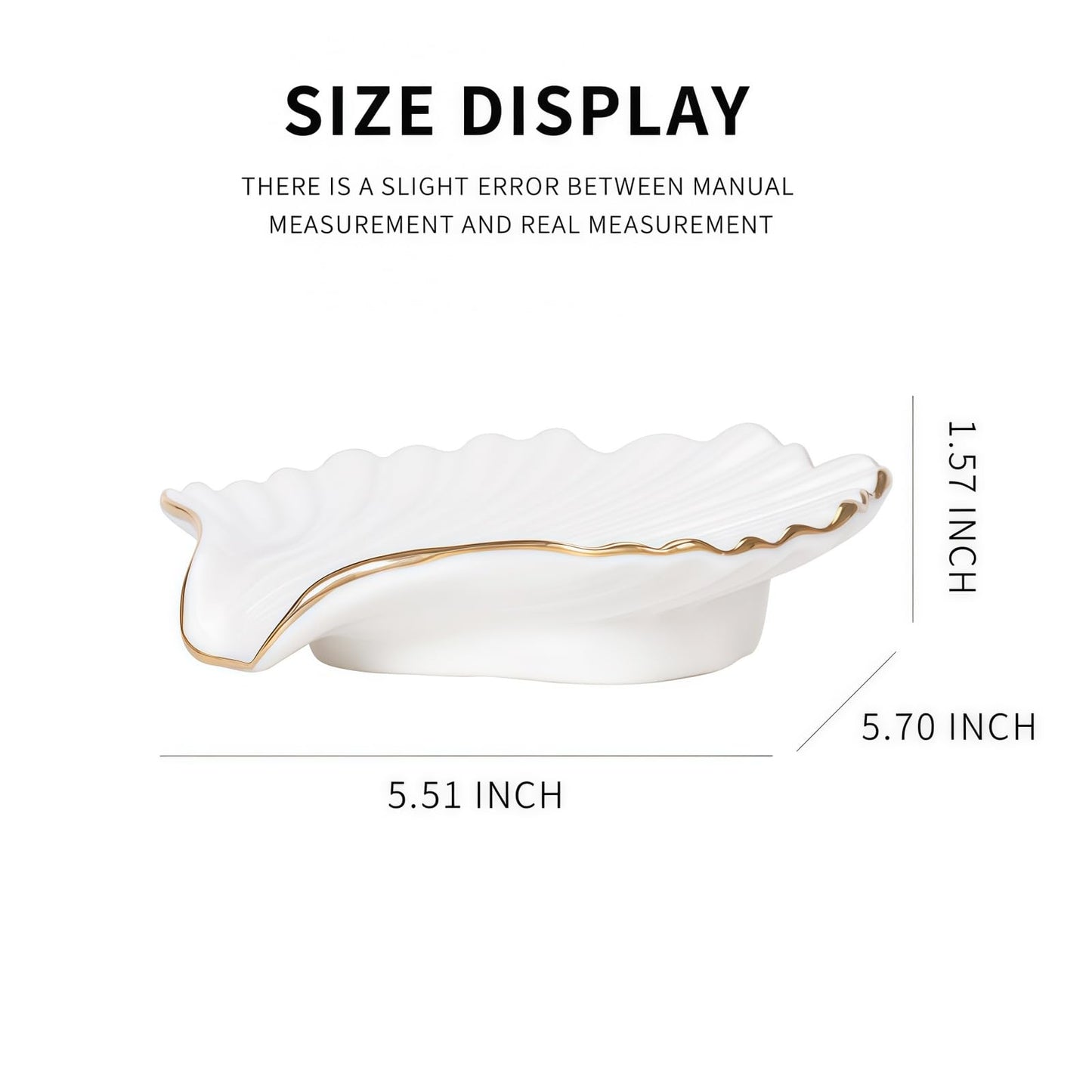 Shell-Shaped Soap Dish with Self-Draining Design Glaze, Easy to Clean, Ocean-Style Home Decoration, Creative Gift