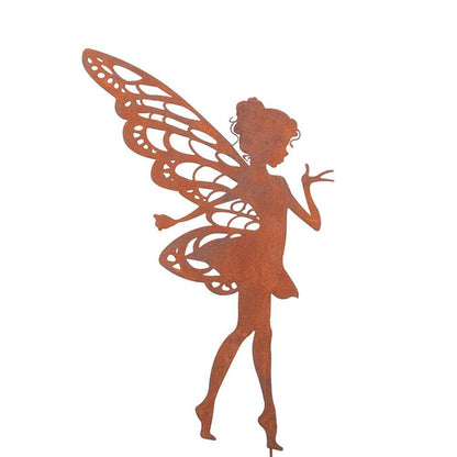 BTSEURY Decorative Garden Stakes Fairy Silhouette Metal Yard Stakes Arts Outdoor Garden Decor Spring Decor