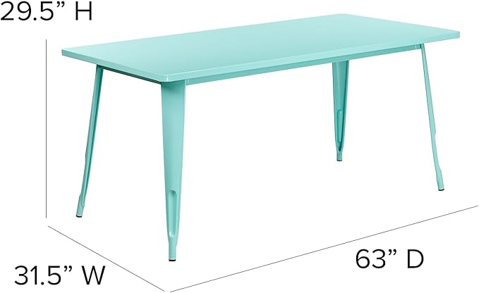 Flash Furniture Charis Commercial Grade 31.5" x 63" Rectangular Mint Green