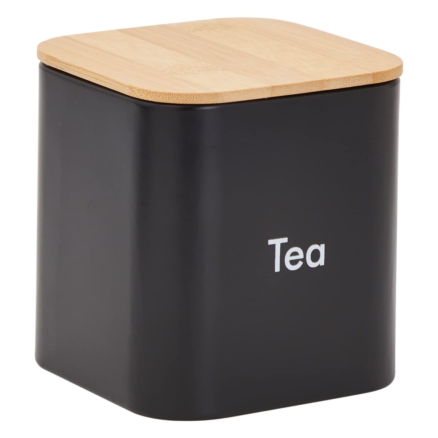 Juvale Coffee Tea Sugar Container Set - Black Iron Square, 3 Pack, 48 oz Each - Coffee Bean Storage & Sugar Storage - Countertop Kitchen Canisters with Tight Seal Lids
